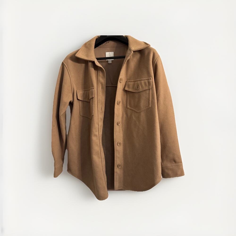 Joie‎ Women's Beige Shacket Jacket Size M Collared Button Front Pockets